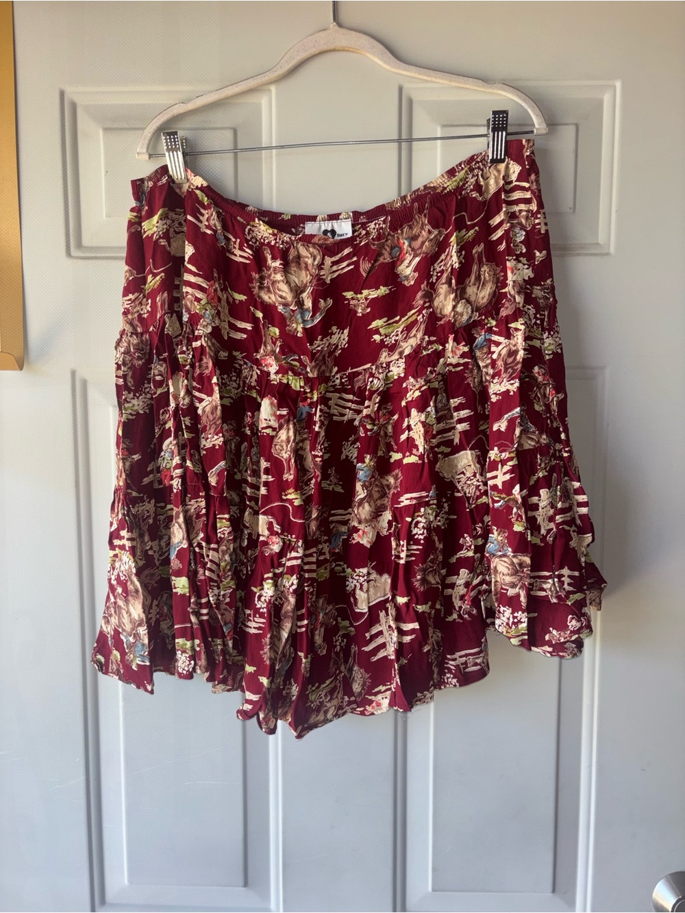 Joan & Lucy cowboy western print full circle skirt size S